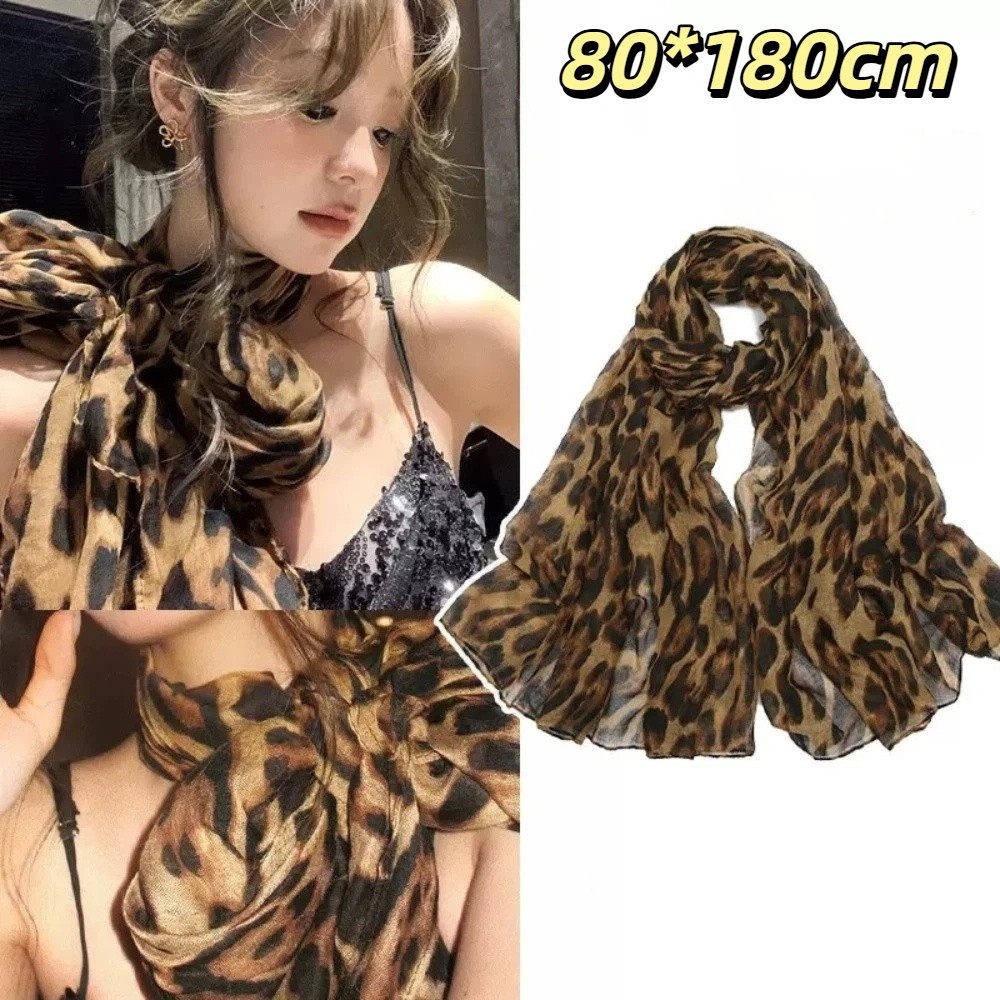 Face Scarf Mask - New Soft Leopard Print Scarf Thin
