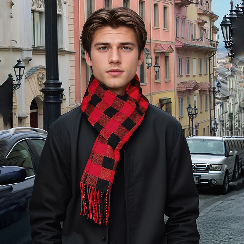 New Design Plaid Cashmere Scar - Muffler Men Wool recension och pris
