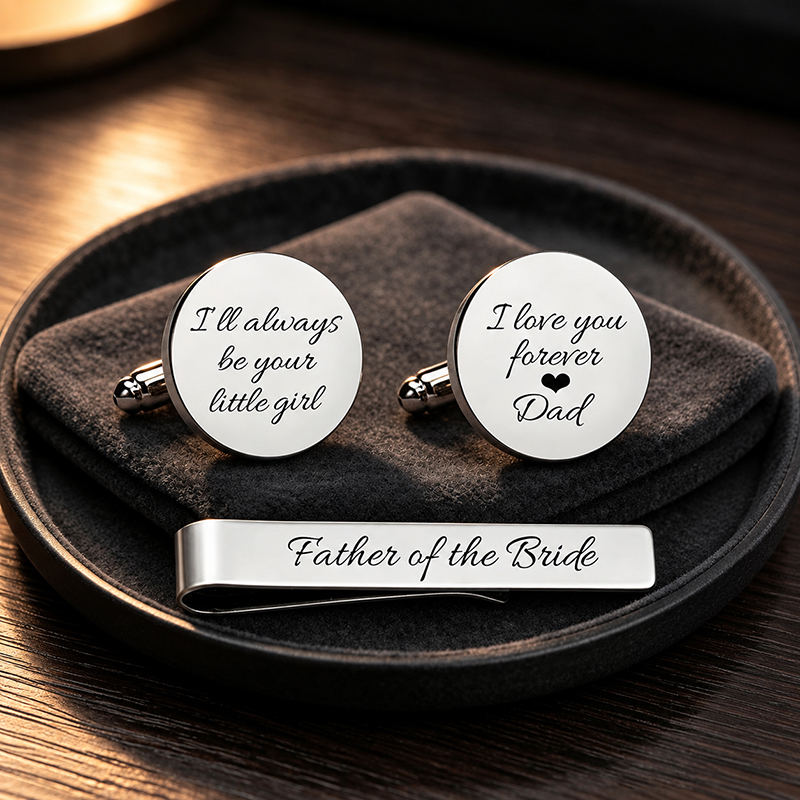 Stainless Steel Cufflinks and  - Tie Bar Set Gift recension och pris